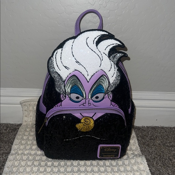 NWT Loungefly The Little Mermaid 35th Anniversary Ursula Sequin Mini Backpack - Picture 5 of 8